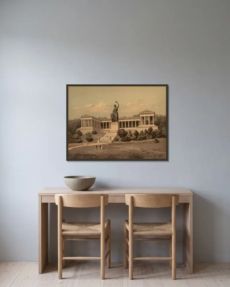 Ruhmeshalle, Bavaria av Josef Langl inramad på en vägg