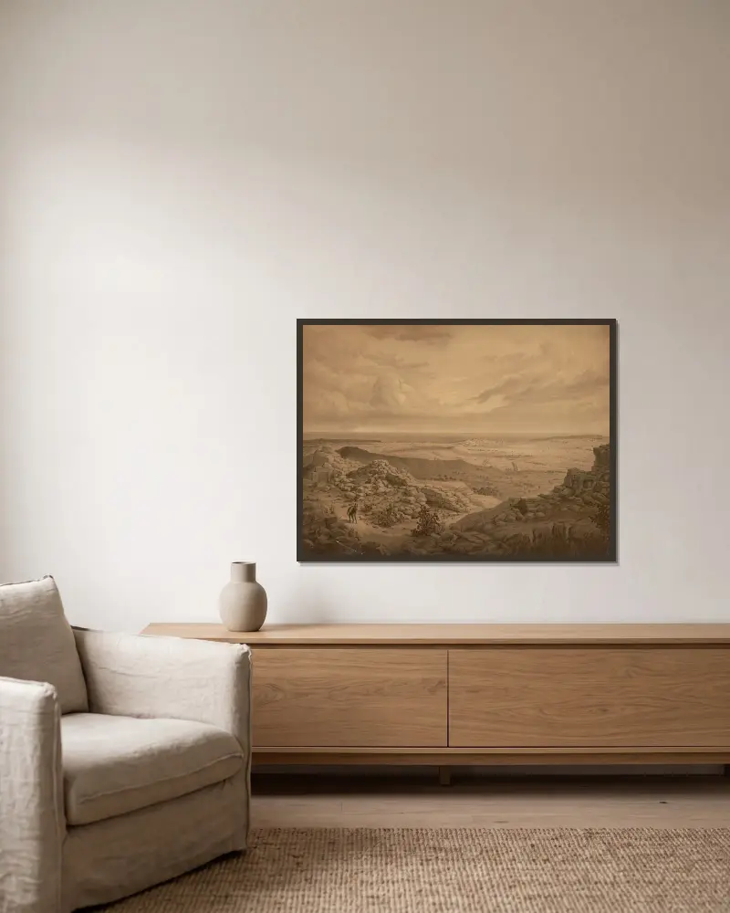 Syrakus von Josef Langl gerahmt an einer Wand