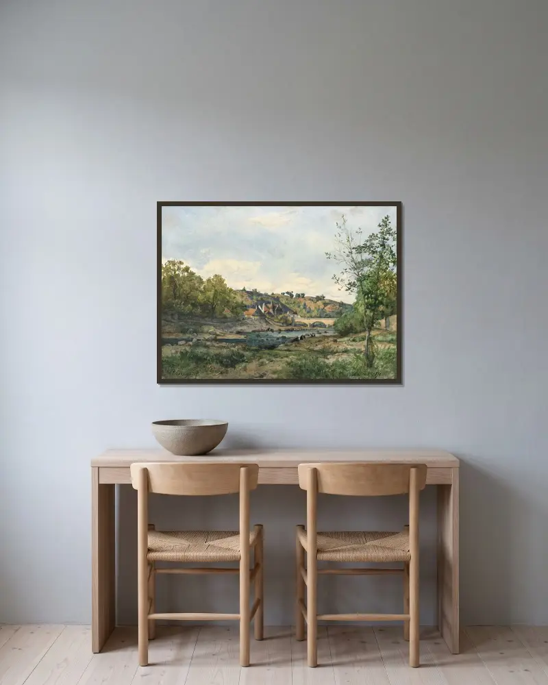 Hérisson av Henri-Joseph Harpignies inramad på en vägg