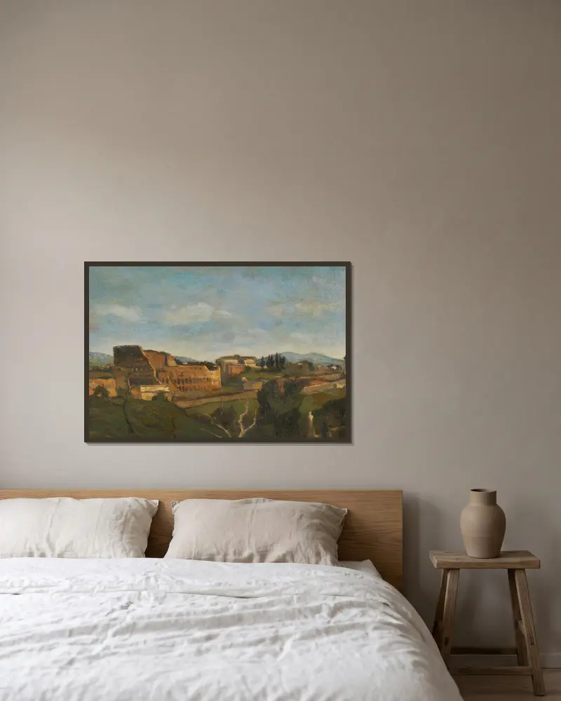 Le Colisée à Rome av Henri-Joseph Harpignies inramad på en vägg