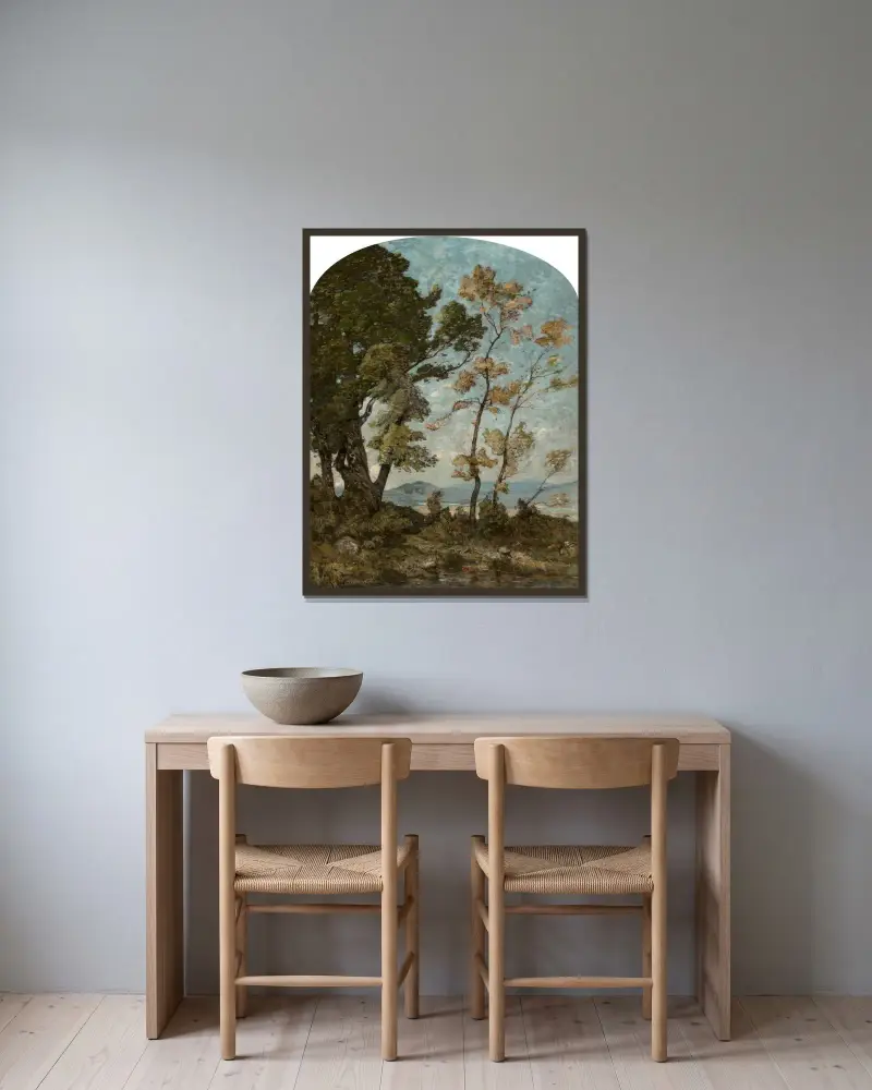 Landskap från södern av Henri-Joseph Harpignies inramad på en vägg