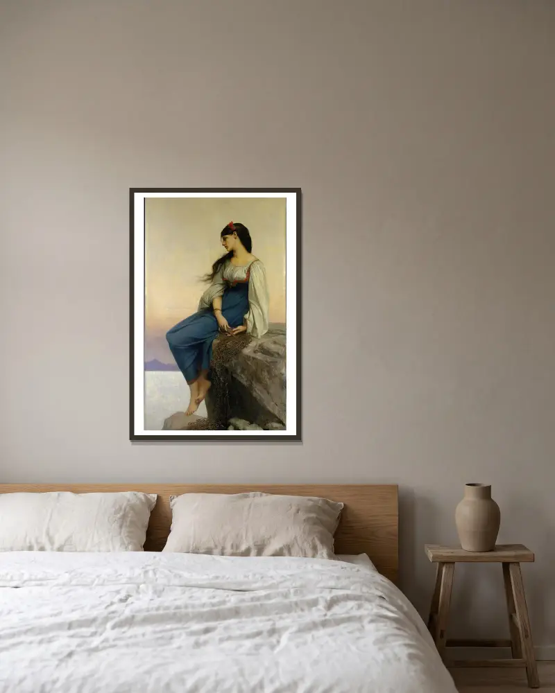 Graziella av Jules Joseph Lefebvre inramad på en vägg
