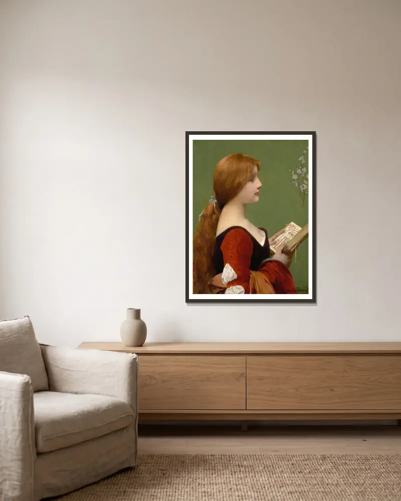 Jeanne La Rousse – Nr. 1 von Jules Joseph Lefebvre gerahmt an einer Wand