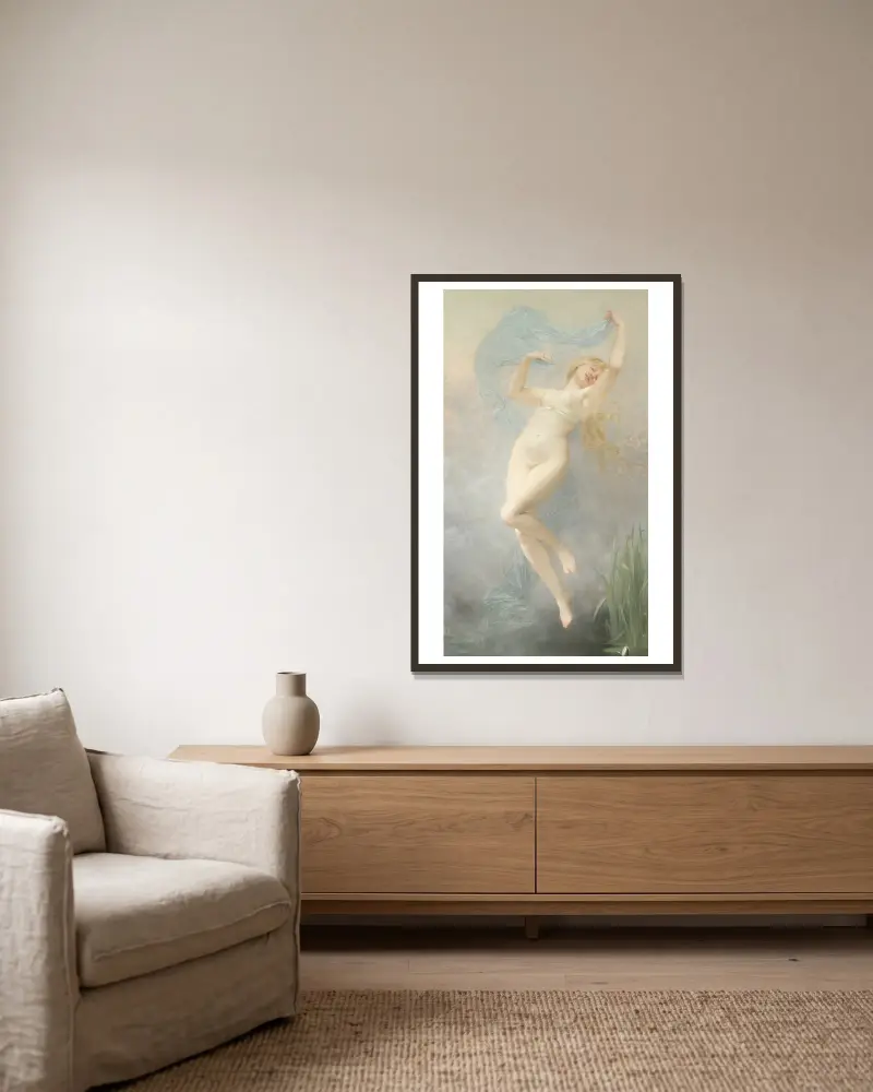 Die Morgenröte von Jules Joseph Lefebvre gerahmt an einer Wand