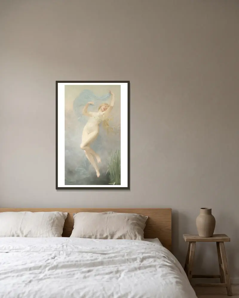 Die Morgenröte von Jules Joseph Lefebvre gerahmt an einer Wand