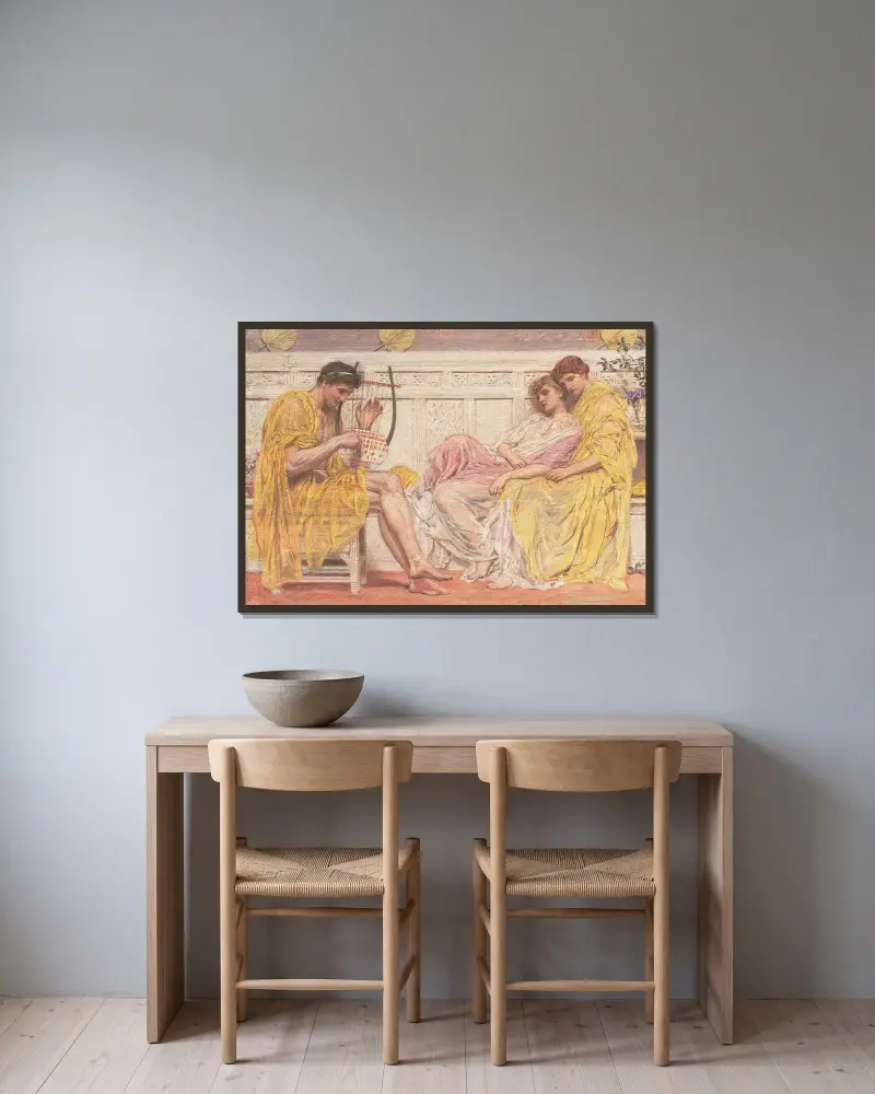 Ein Musiker von Albert Joseph Moore gerahmt an einer Wand