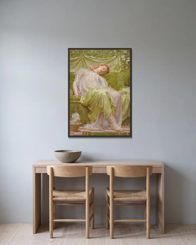 Pracovní košík, Albert Joseph Moore v rámu na stěně
