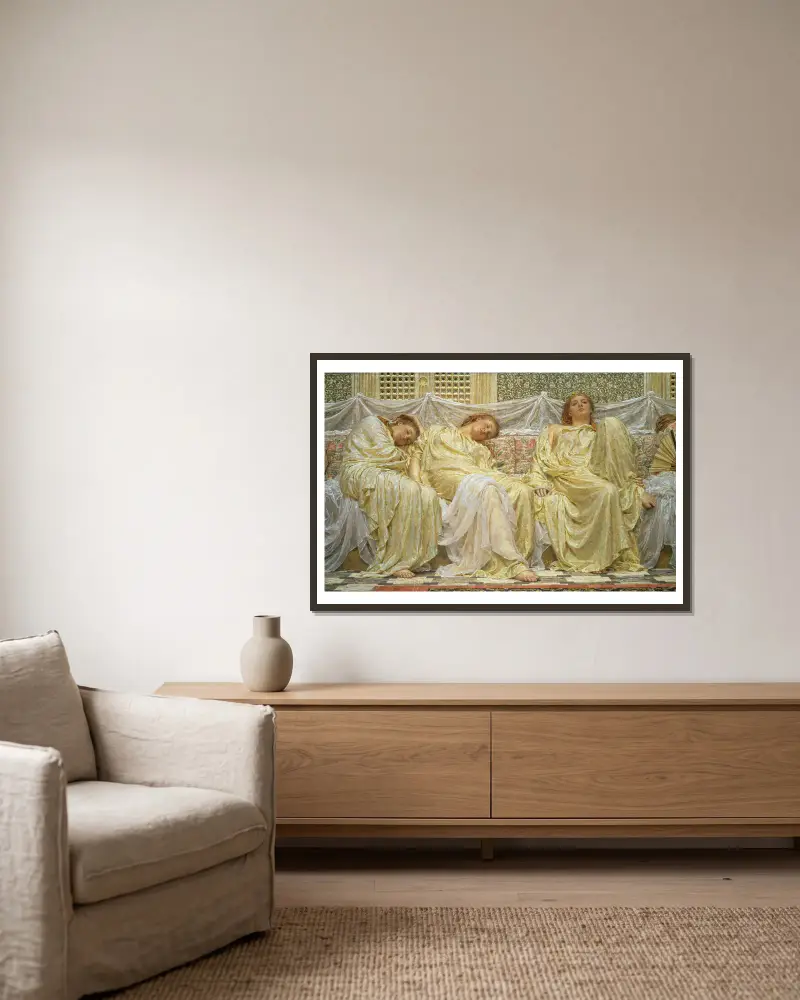 Träumer von Albert Joseph Moore gerahmt an einer Wand