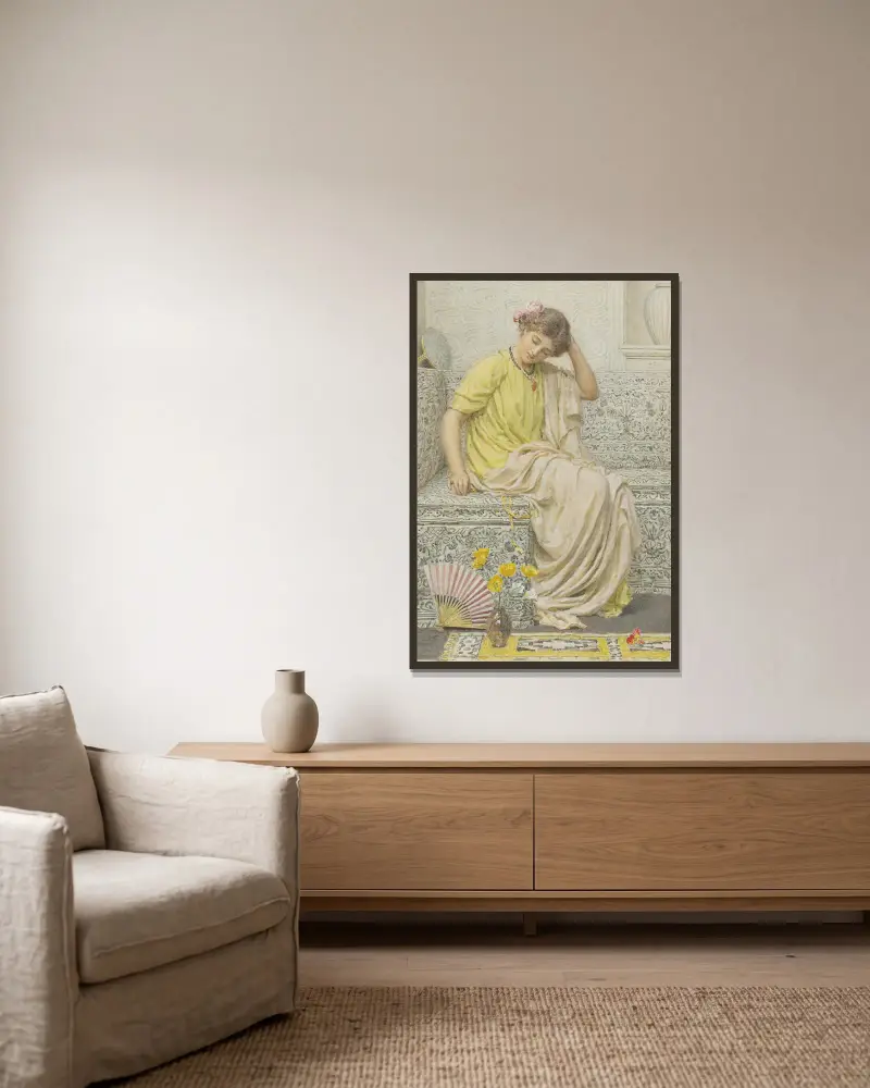 Haarnadeln von Albert Joseph Moore gerahmt an einer Wand