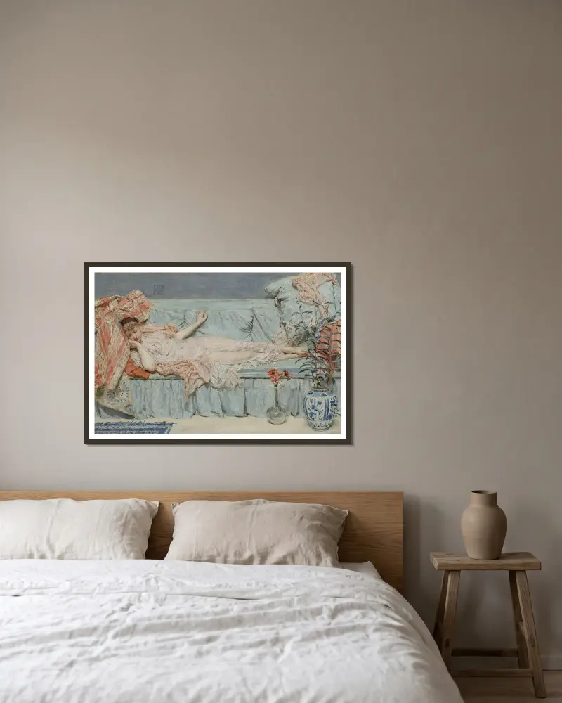 Lilien von Albert Joseph Moore gerahmt an einer Wand