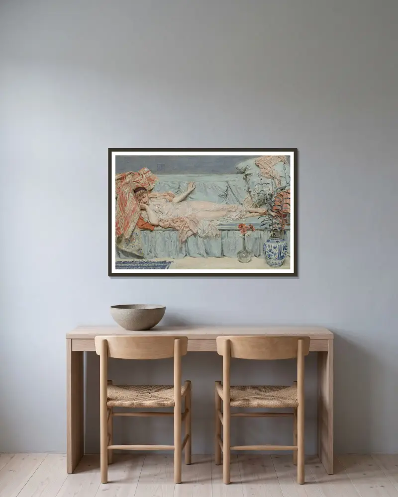 Lilien von Albert Joseph Moore gerahmt an einer Wand