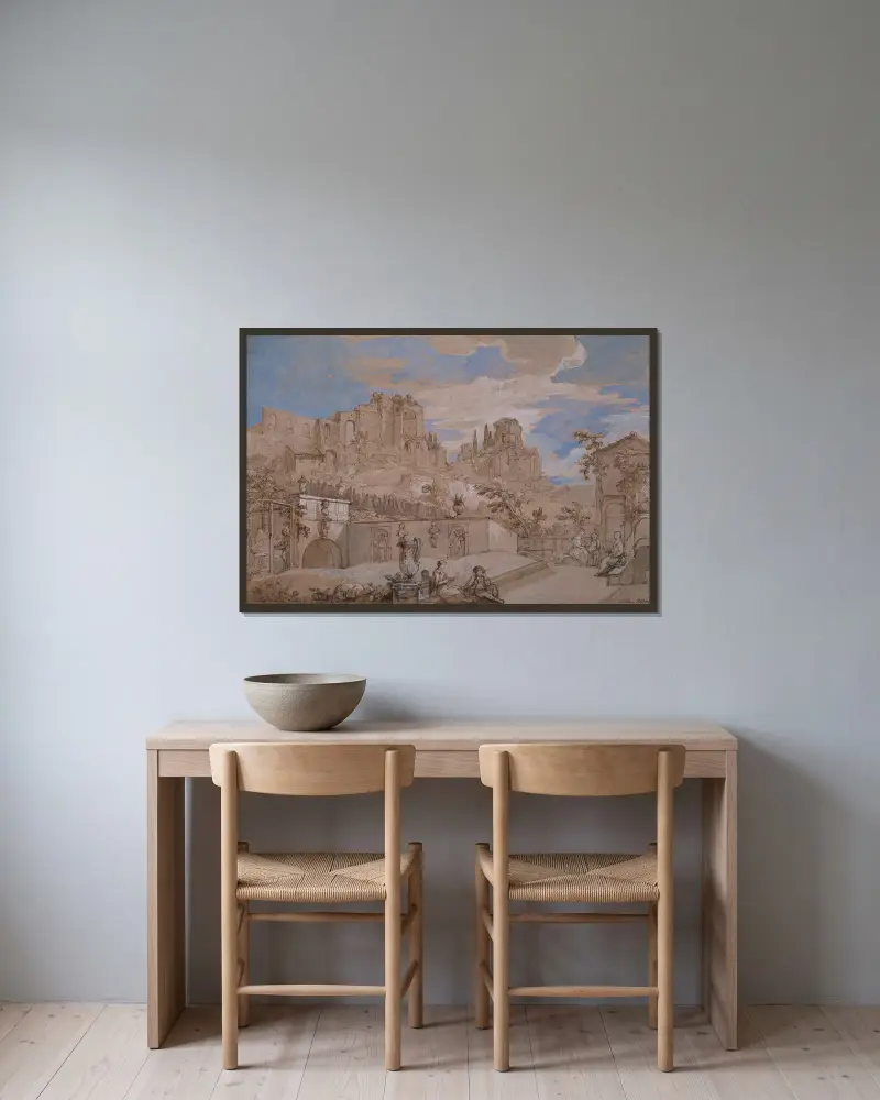 Villa Natoire von Charles-Joseph Natoire gerahmt an einer Wand