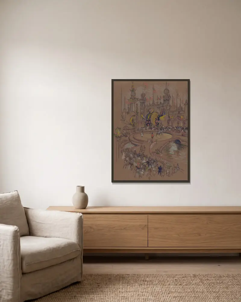 Coney Island von Joseph Pennell gerahmt an einer Wand