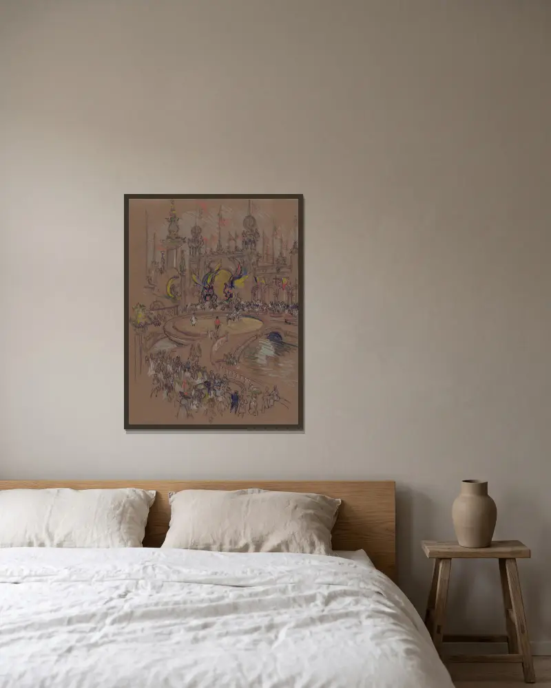 Coney Island von Joseph Pennell gerahmt an einer Wand