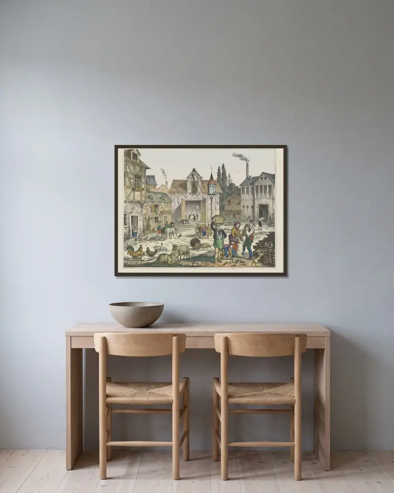 Bauernhof von Joseph Scholz gerahmt an einer Wand