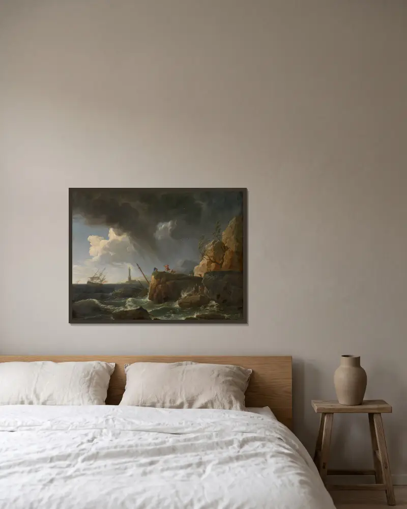 Seestück von Claude-Joseph Vernet gerahmt an einer Wand