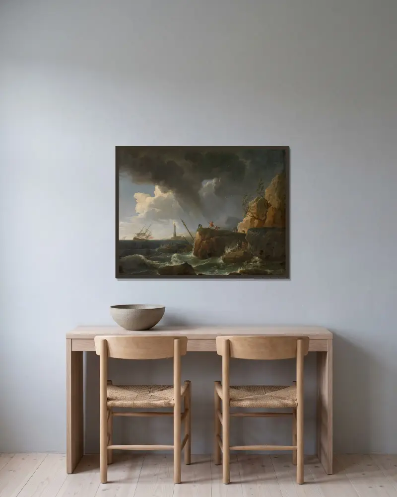 Seestück von Claude-Joseph Vernet gerahmt an einer Wand
