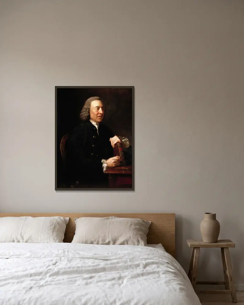 Portrait of Benjamin Stillingfleet av Johan Joseph Zoffany inramad på en vägg