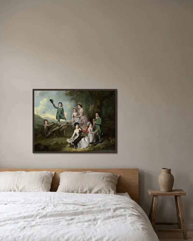 The Lavie Children av Johan Joseph Zoffany inramad på en vägg