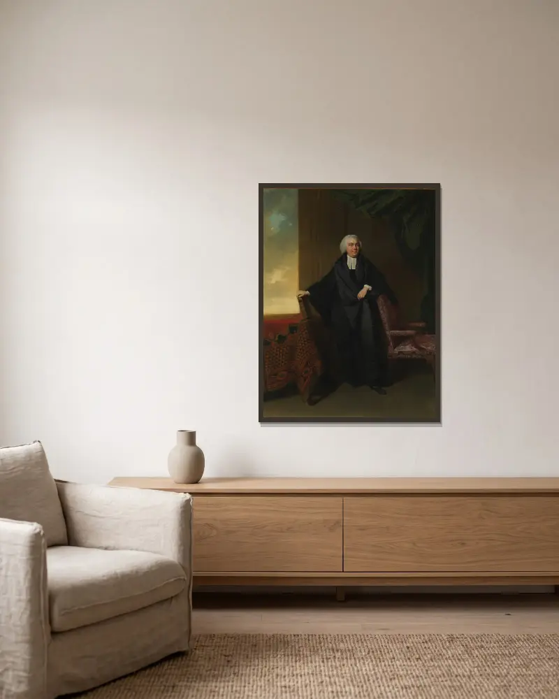 The Reverend Philip Cocks (1735–1797) av Johan Joseph Zoffany inramad på en vägg