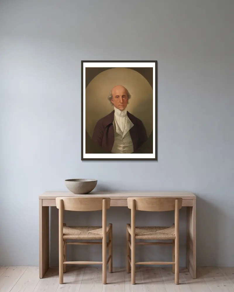 Warren Hastings av Johan Joseph Zoffany inramad på en vägg