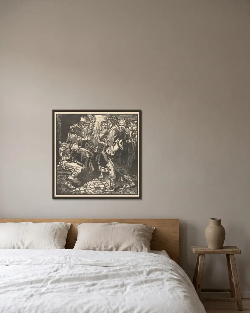 Muž s měšcem, Johannes Josephus Aarts v rámu na stěně