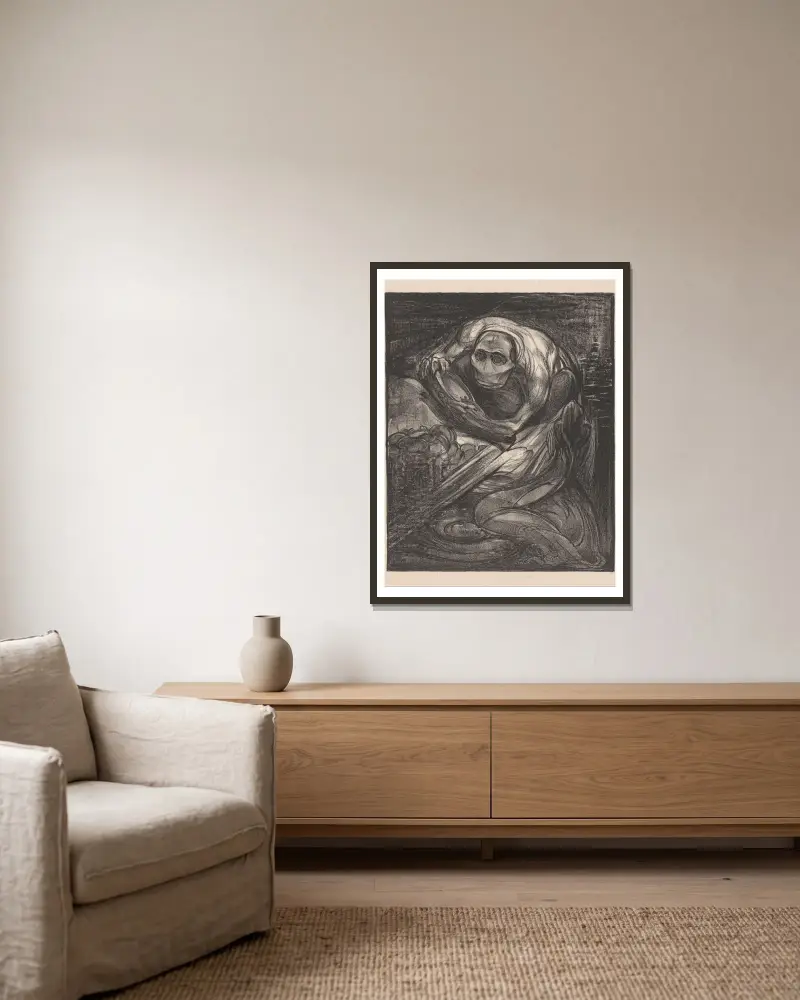 Monster met schaal av Johannes Josephus Aarts inramad på en vägg