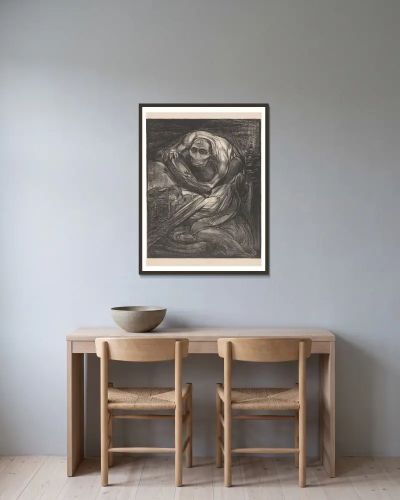 Monster met schaal av Johannes Josephus Aarts inramad på en vägg