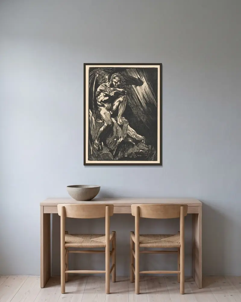 Satan av Johannes Josephus Aarts inramad på en vägg