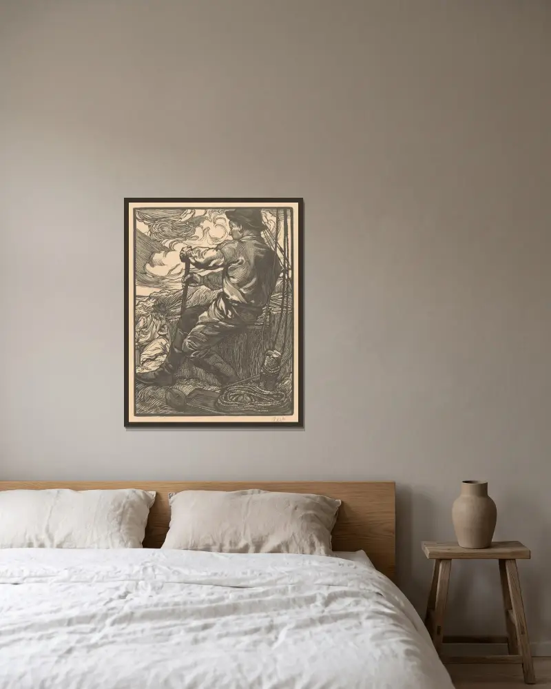 Arbetare som vrider sig av Johannes Josephus Aarts inramad på en vägg