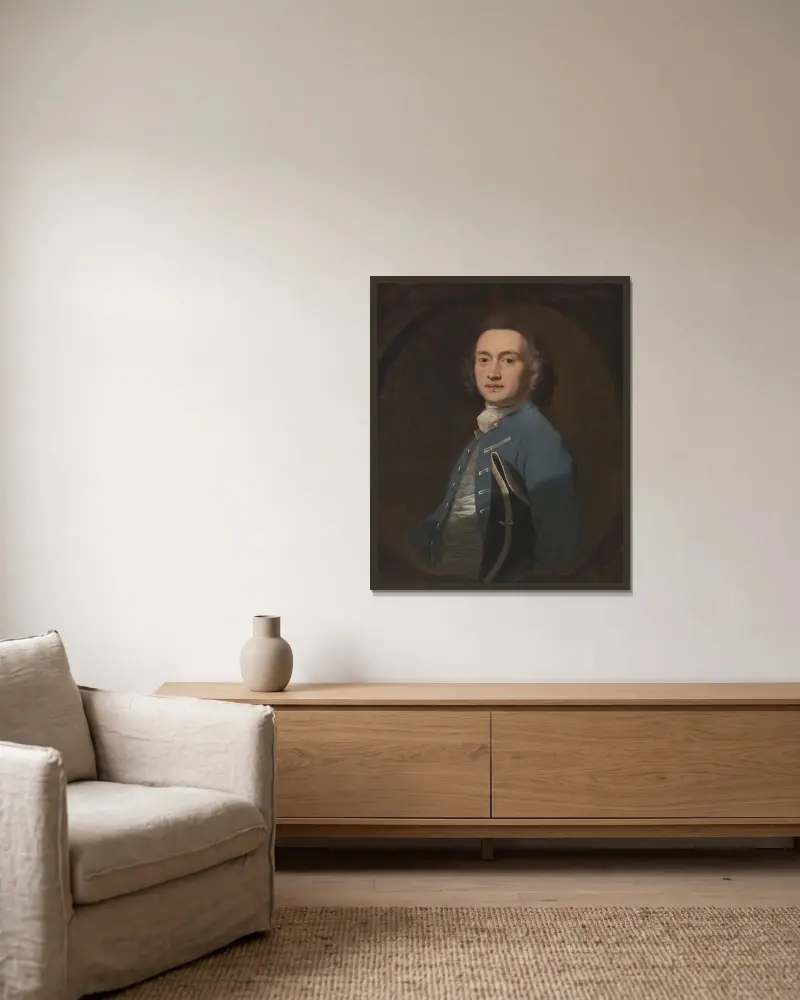 En okänd man av Sir Joshua Reynolds inramad på en vägg