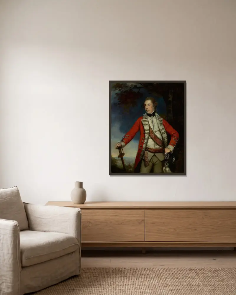 Captain Arthur Blake av Sir Joshua Reynolds inramad på en vägg