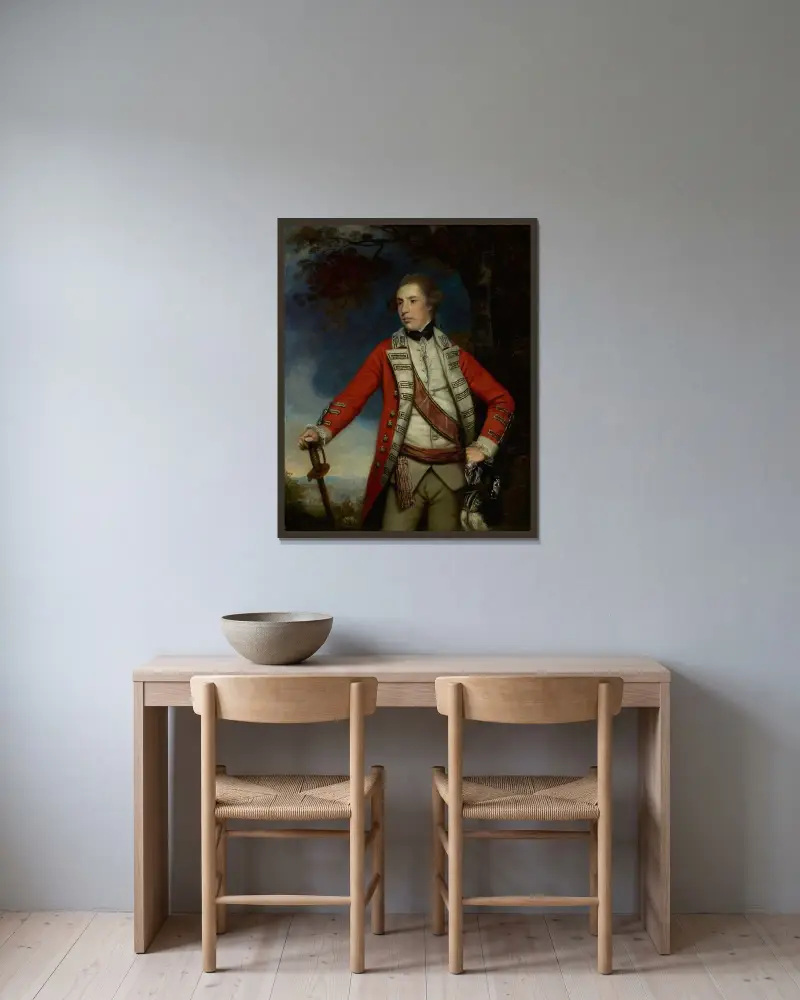 Captain Arthur Blake av Sir Joshua Reynolds inramad på en vägg