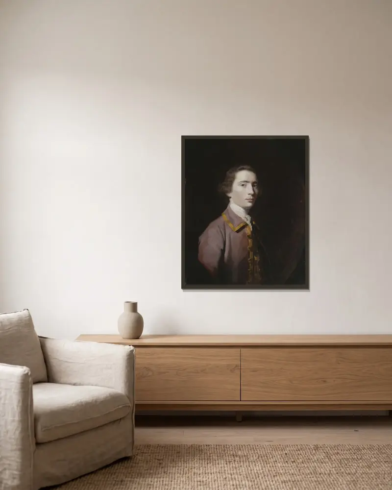 Charles Carroll of Carrollton av Sir Joshua Reynolds inramad på en vägg