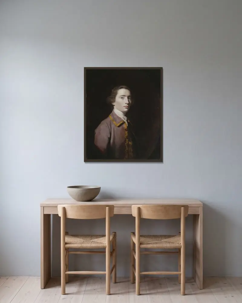 Charles Carroll of Carrollton av Sir Joshua Reynolds inramad på en vägg