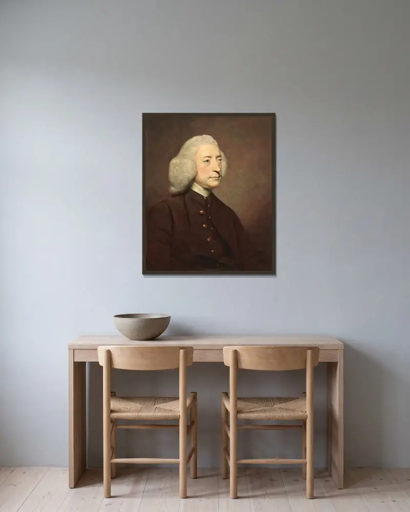 Dr John Armstrong av Sir Joshua Reynolds inramad på en vägg