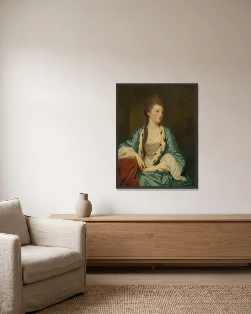 Elizabeth Kerr, Marchioness of Lothian av Sir Joshua Reynolds inramad på en vägg