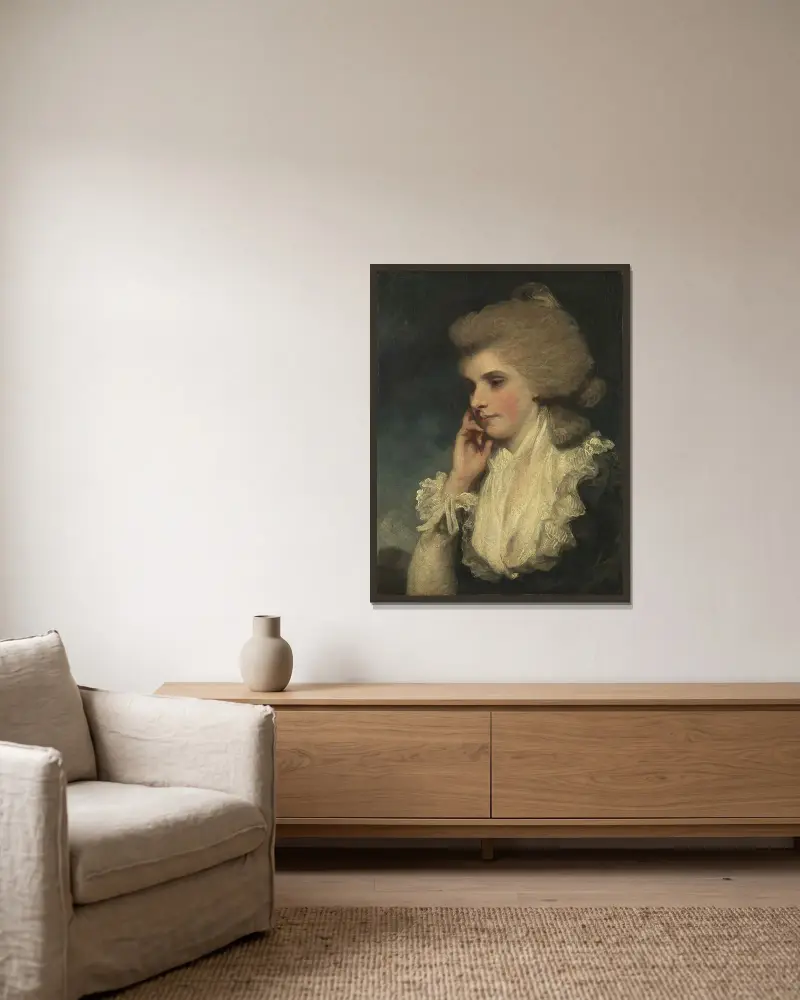 Frances, grevinna av Lincoln av Sir Joshua Reynolds inramad på en vägg