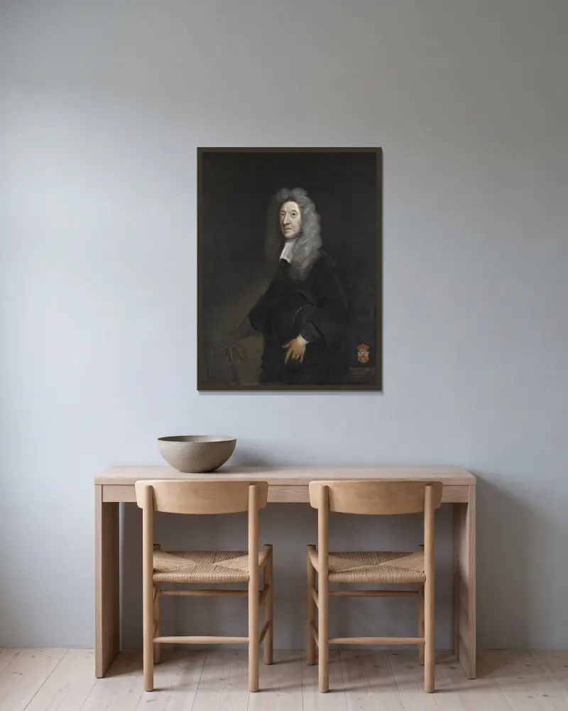 Historiskt porträtt av Robert Brudenell, 2:e earl av Cardigan av Sir Joshua Reynolds inramad på en vägg