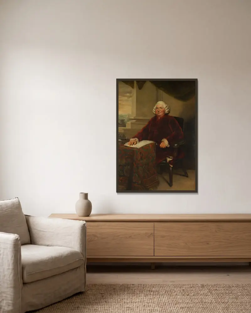 John Barker (1707–1787) von Sir Joshua Reynolds gerahmt an einer Wand