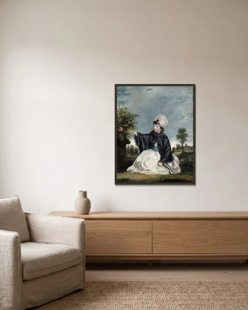 Lady Caroline Howard av Sir Joshua Reynolds inramad på en vägg