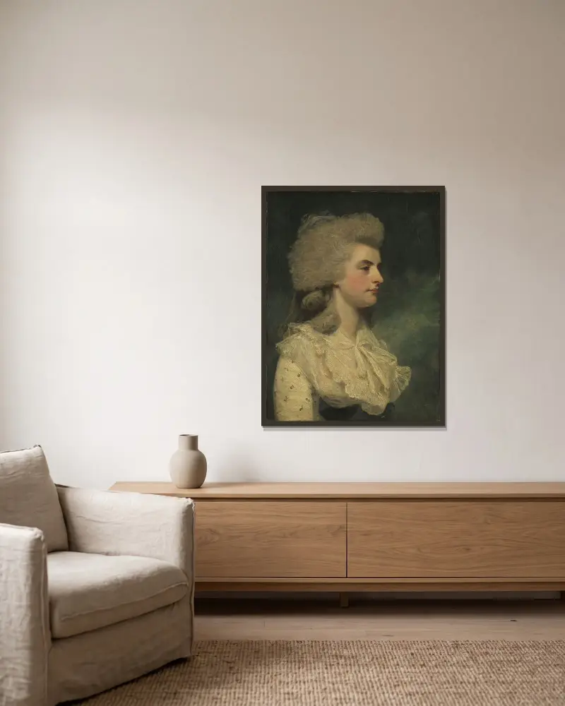 Lady Elizabeth Seymour-Conway av Sir Joshua Reynolds inramad på en vägg