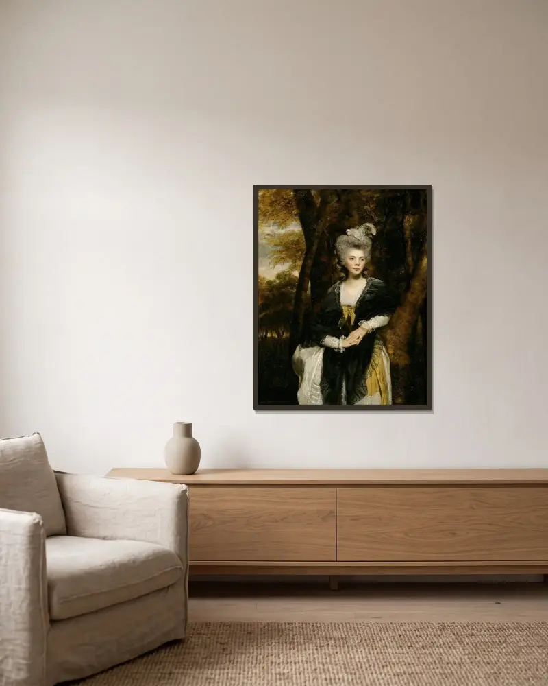 Lady Frances Finch av Sir Joshua Reynolds inramad på en vägg