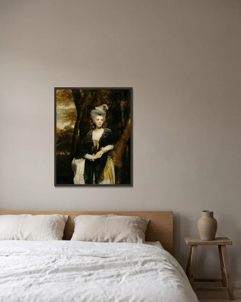 Lady Frances Finch av Sir Joshua Reynolds inramad på en vägg