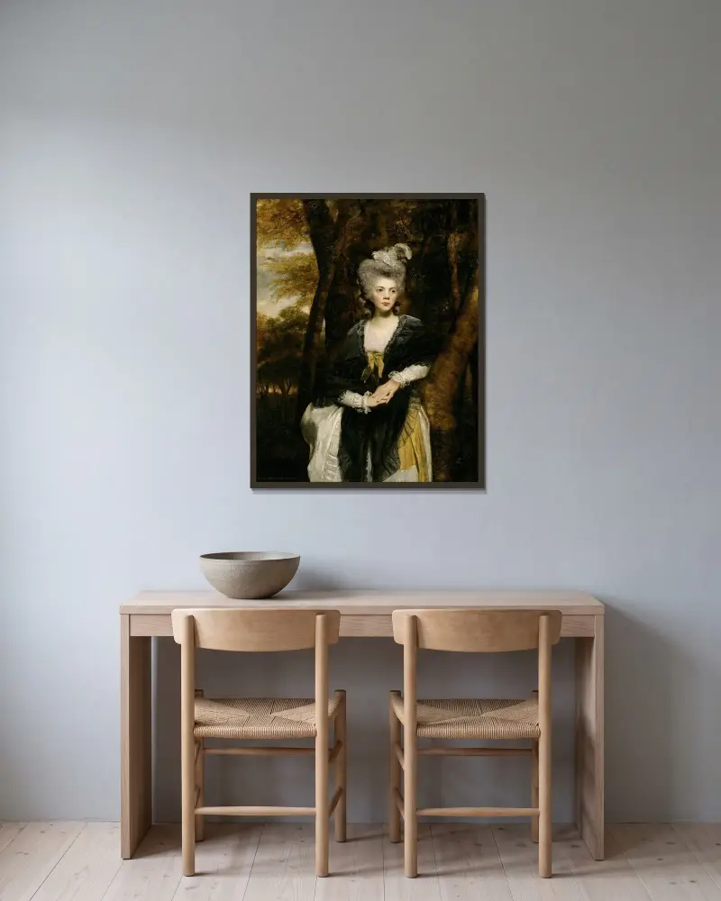 Lady Frances Finch av Sir Joshua Reynolds inramad på en vägg