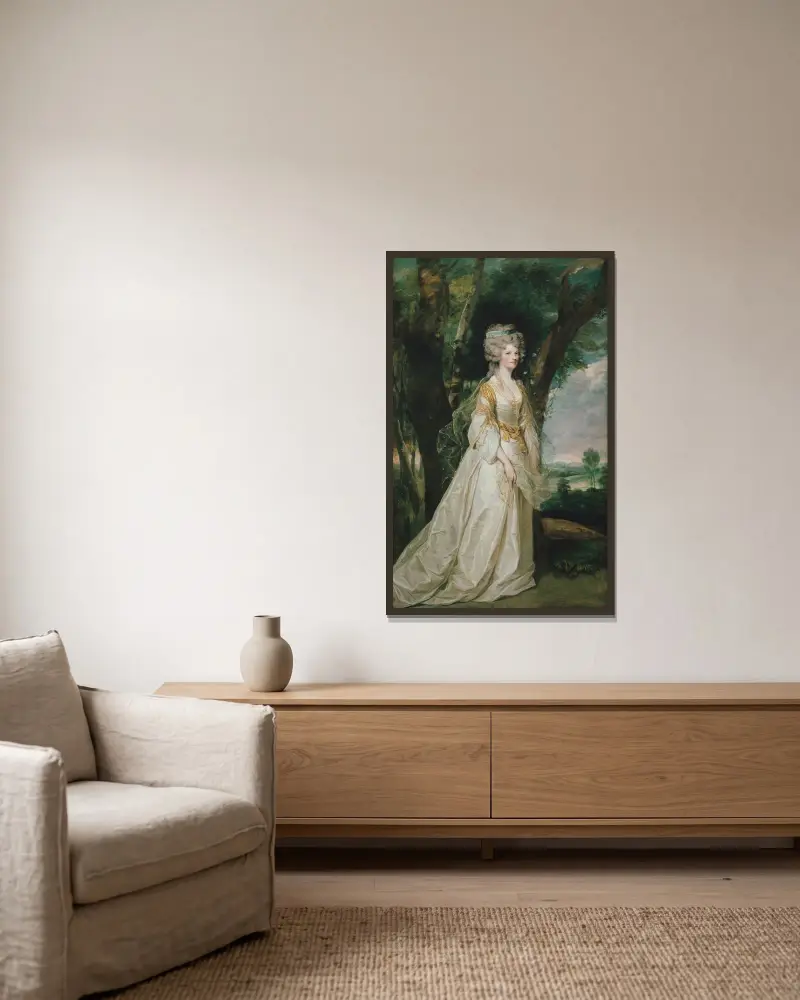 Lady Sunderlin av Sir Joshua Reynolds inramad på en vägg
