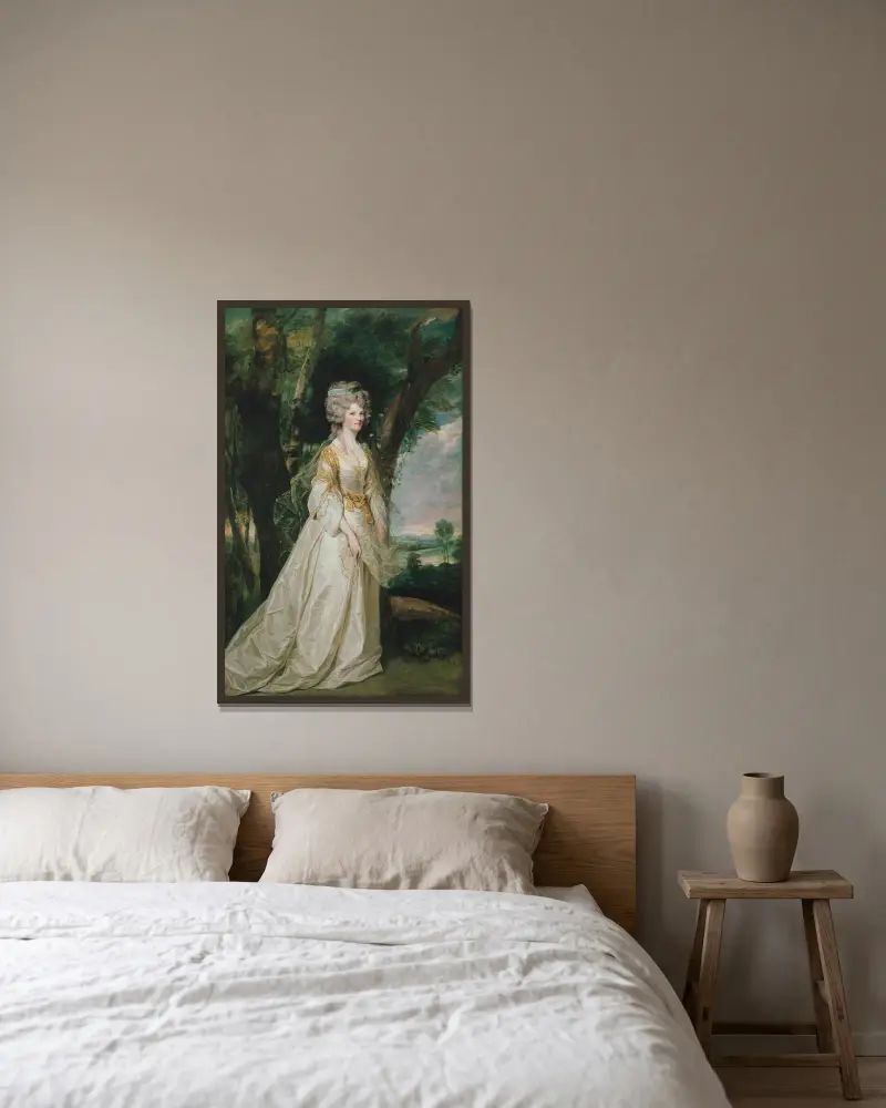 Lady Sunderlin av Sir Joshua Reynolds inramad på en vägg