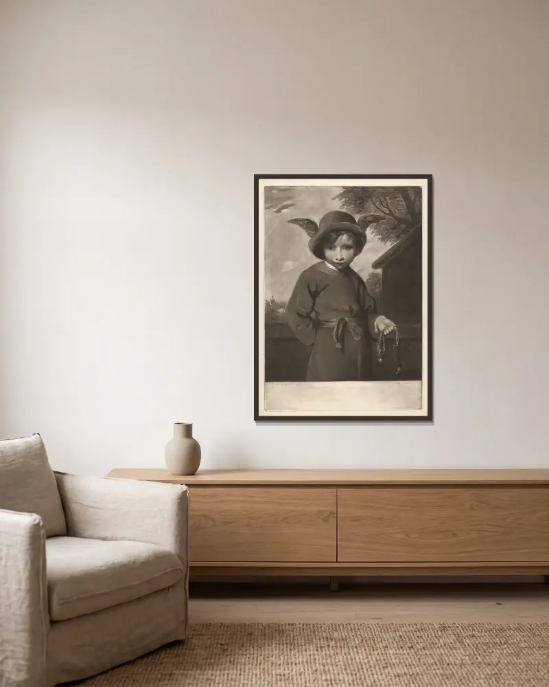 Merkurius av Sir Joshua Reynolds inramad på en vägg