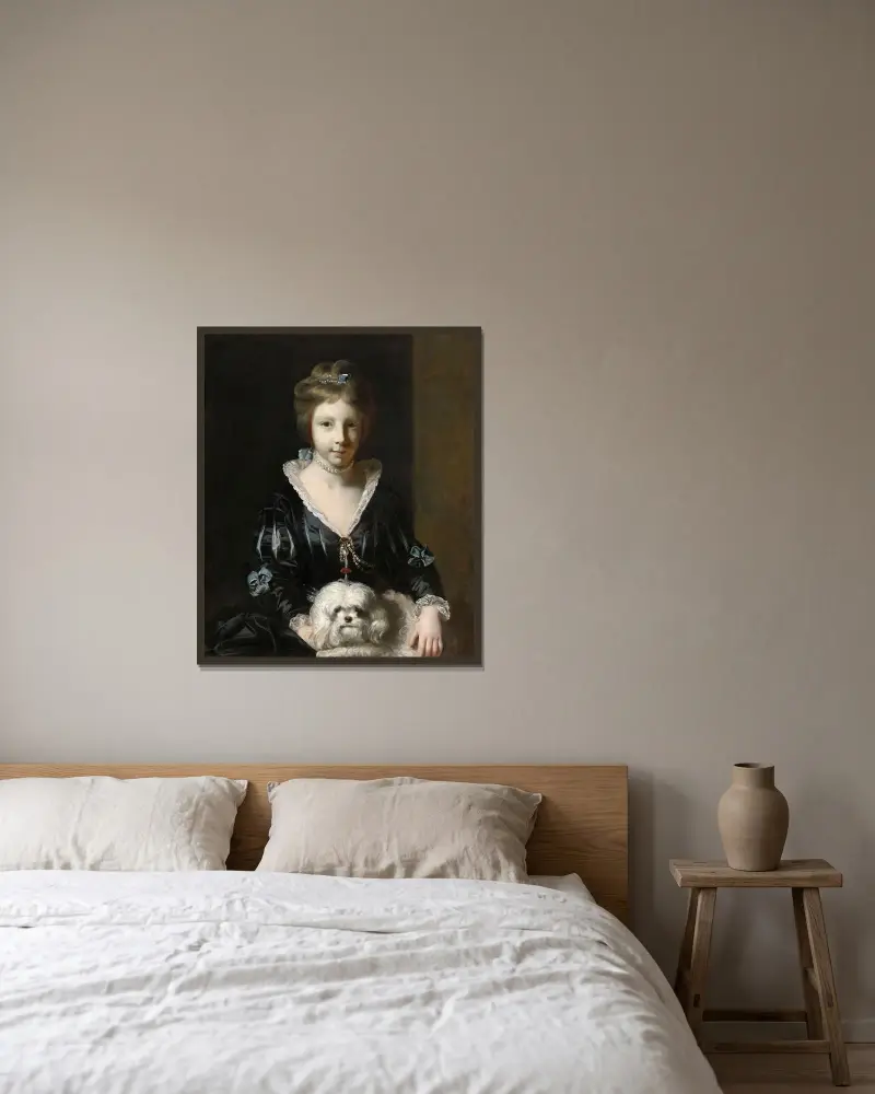Miss Beatrix Lister av Sir Joshua Reynolds inramad på en vägg