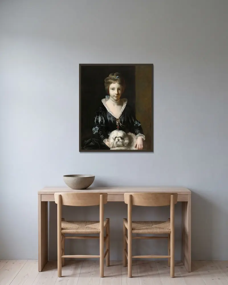 Miss Beatrix Lister av Sir Joshua Reynolds inramad på en vägg